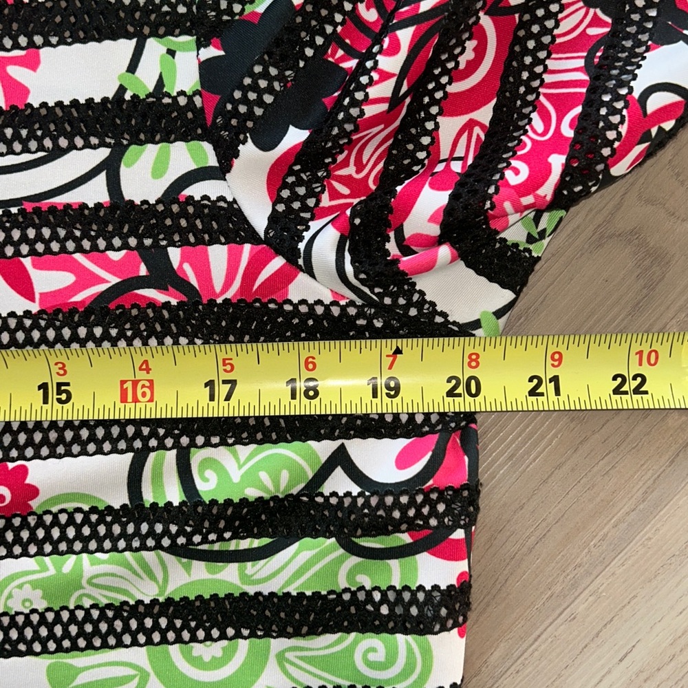 Multiples Floral Women's Jacket LG Pink/Green Wearable Art Sheer One Button - Picture 8 of 12